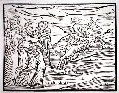 Sorcière chevauchant une chèvre diabolique, copie d