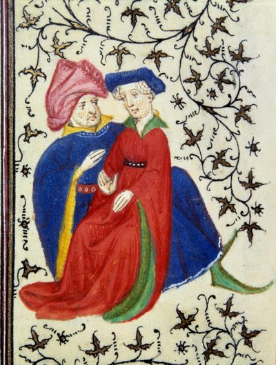 Une scène galante. Détail d