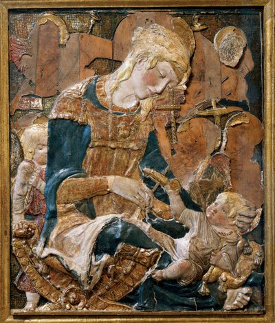 Madone et Enfant, bas-relief (terre cuite) - (attr. to) Donatello