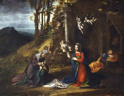 Nativité de Jésus avec Sainte Élisabeth et le jeune Saint Jean-Baptiste - (c.1489 1534) Correggio