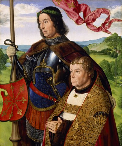 Saint Maurice (ou Saint Victor) avec un donateur, vers 1500-05 - (fl.c.1483 c.1529) Master of Moulins