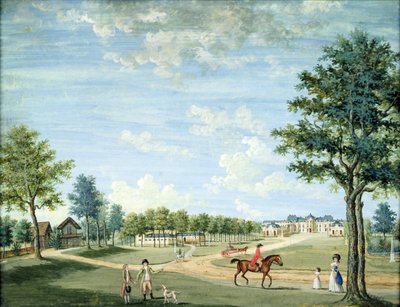 Le Château de Raincy, les écuries et le village russe, vers 1754-93 - 1717 1806 Carmontelle