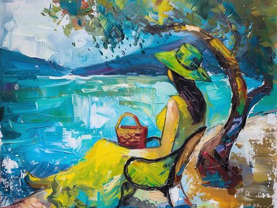 femme moderne en robe verte - F. Abderrahim