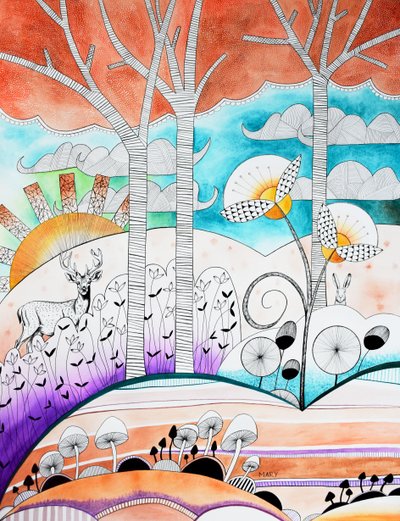 Forêt moderne - Marys Watercolors