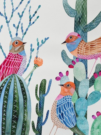 oiseaux affamés - Marys Watercolors