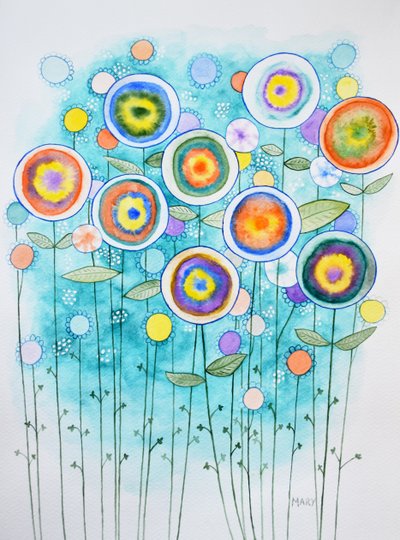 Fleurs abstraites - Marys Watercolors