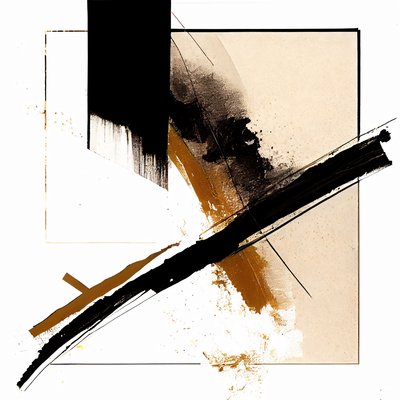 Black  Beige Diagonal Strokes Wall Art, impression sur toile à la demande - F. Abderrahim