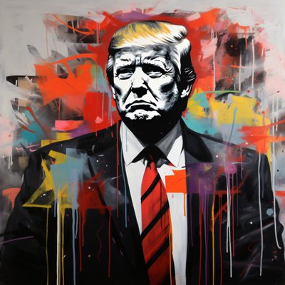 Donald trump graffiti  street art dessin, en ligne, poster impressions qualité - F. Abderrahim