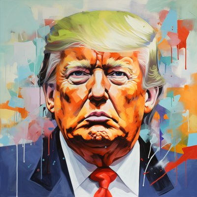 Donald Trump Canvas Oil Painting Print, encadré Wood wall art prints - F. Abderrahim