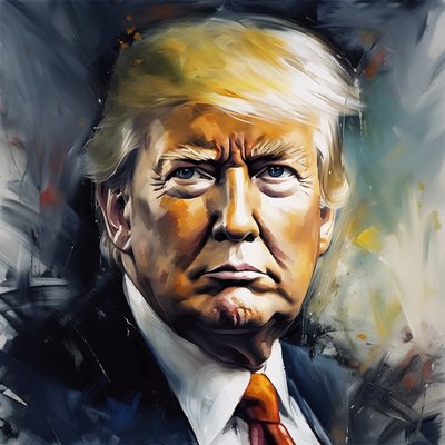 Donald Trump painting, large poster art prints, modern wall decor ideas - F. Abderrahim