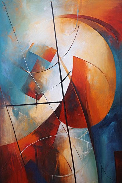 Formes et lignes Art abstrait, toile et cadre mural impression sur demande - F. Abderrahim