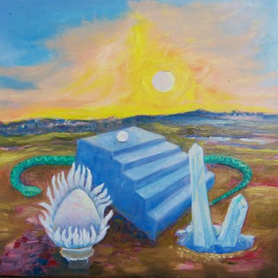 Paysage avec escaliers - 