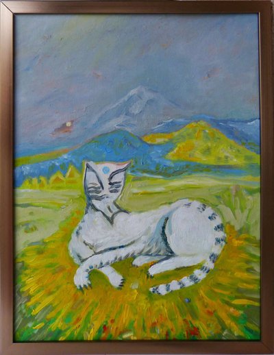Paysage avec chat blanc Picasso - 