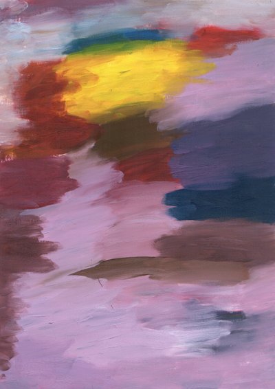 Une fusion expressive des trois couleurs primaires, le bleu, le rouge et le jaune, qui dansent en harmonie - Albert Mansour