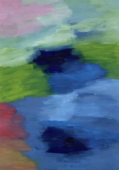 Une fusion expressive des trois couleurs primaires, le bleu, le rouge et le jaune, qui dansent en harmonie - Albert Mansour