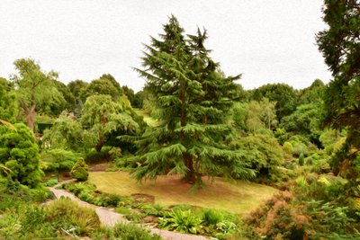 Paysage naturel dans le style de la peinture à l