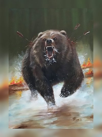 La dernière rage (Ours attaquant) - Faller Rüdiger - Tician