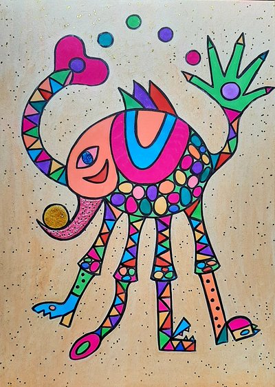 Cochon girafe - Steffi_Seiler_Art