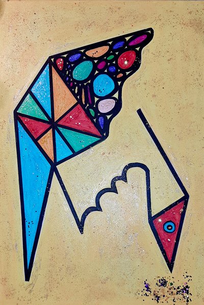 Oiseau qui picore - Steffi_Seiler_Art