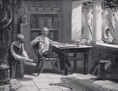 Xénophon dictant son histoire, illustration de 