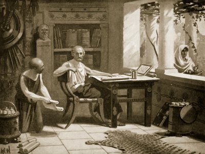 Xénophon dictant son histoire, illustration de 