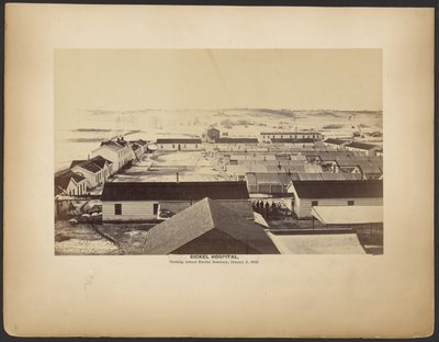 Hôpital Sickel, vue sur le séminaire de Fairfax, 5 janvier 1864. - A.J. Russell