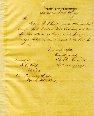 Lettre de A. M. Sevier, Duvall