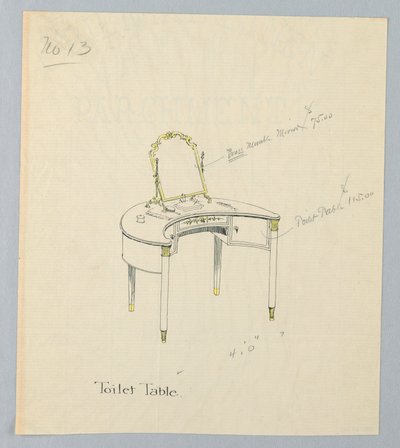 Design pour Table de Toilette No. 13 - A.N. Davenport Co.