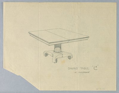Design pour une table à manger "C" en acajou - A.N. Davenport Co.