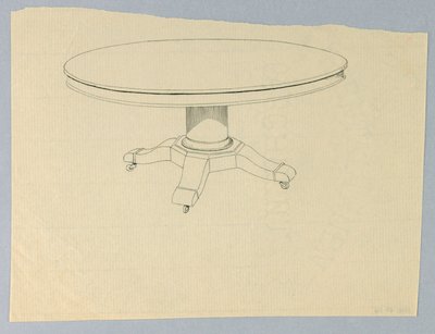 Conception pour une table ronde sur base moulée - A.N. Davenport Co.
