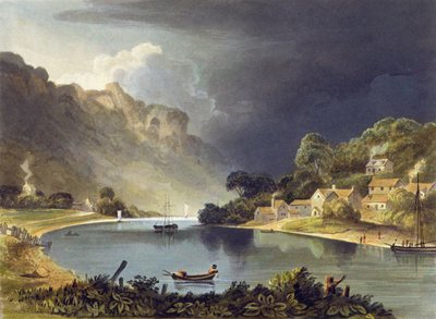 Vue en aval de la rivière au New Weir, planche 13 de 