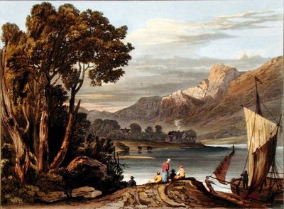 Le nouveau barrage. Regardant en amont de la rivière, planche 11 de Description de la rivière Wye, gravé par Theodore Henry Fielding, 1818 - A.V. Copley after Fielding