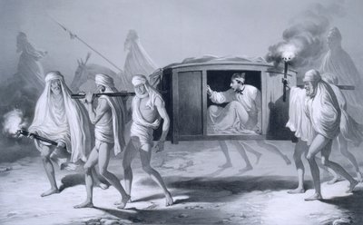 Poste-chaise de style indien au Pendjab entre Loudiana et Amritsar, de 