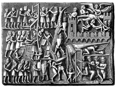 Bas-relief de la basilique de Saint-Nazaire, Carcassonne, France, 1849 - A. Bisson