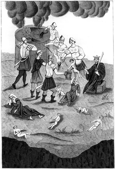 Juifs prenant le sang des enfants chrétiens pour leurs rites mystiques, 1849 - A. Bisson