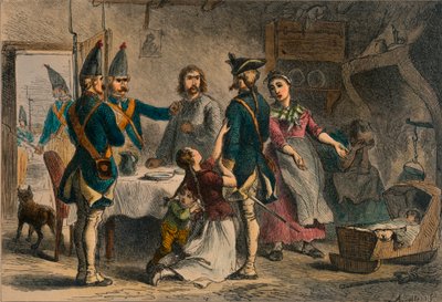 Conscription de soldats allemands pour le service en Amérique, 19ème siècle - A Bobbell