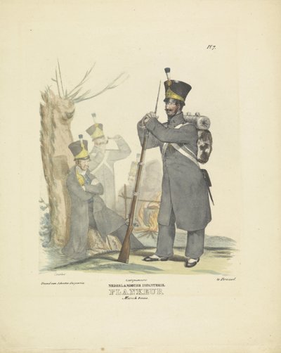 Flanqueur en tenue de marche, 1820-1825 - A. Courtois