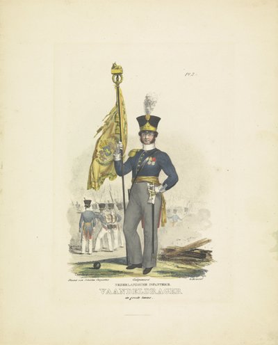 Porte-drapeau en grande tenue, 1820-1825 - A. Courtois