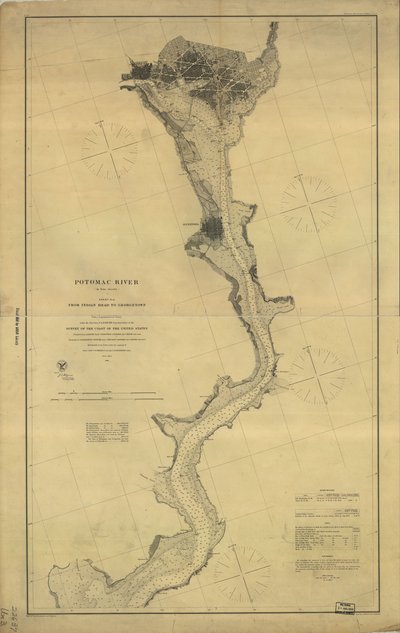 Rivière Potomac (en quatre feuilles) : Feuille no. 4, de Indian Head à Georgetown - A. D. United States Coast Survey; Bache