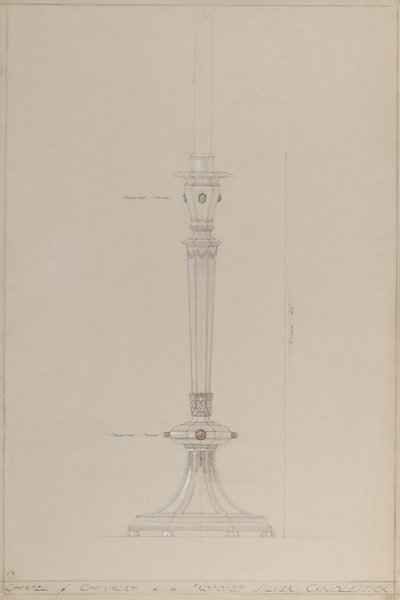 Chapelle de la Chevalerie : candélabre en argent proposé - A. Edward Jones and Co.