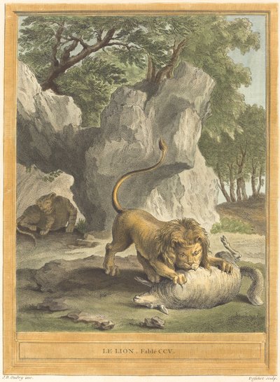 Le lion - A. J. de Fehrt after Jean Baptiste Oudry