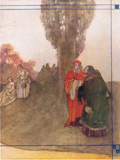 Conception de la couverture intérieure, de Contes de Shakespeare pub. par Ward Lock & Co Ltd, 1930-40s - A. Jackson