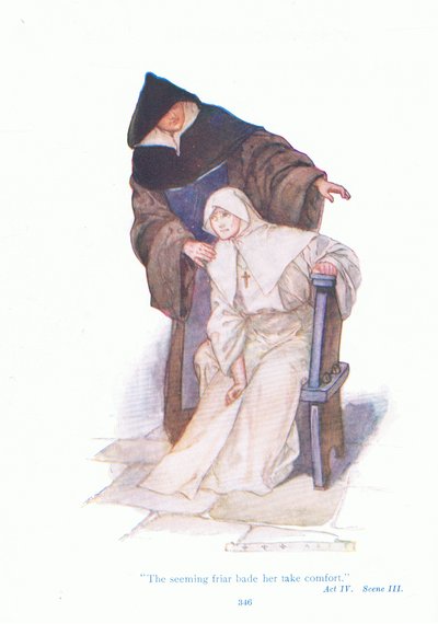 Le frère semblant lui ordonna de prendre du réconfort (Mesure pour mesure), de Contes de Shakespeare pub. par Ward Lock & Co Ltd - A. Jackson