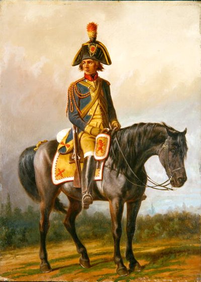 Un officier de police des États belges unis monté sur un cheval - A. Jules Van Imschoot