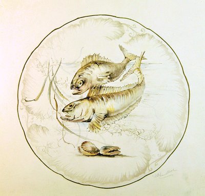 Conception de Wedgwood pour une assiette, vers 1880 - A. Proudlove