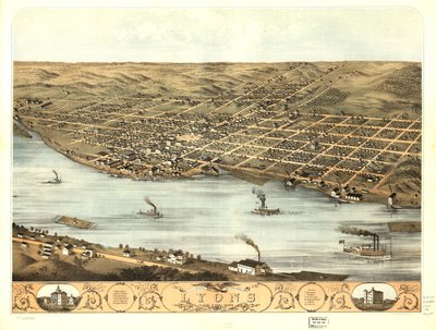 Vue aérienne de la ville de Lyon - A. Ruger