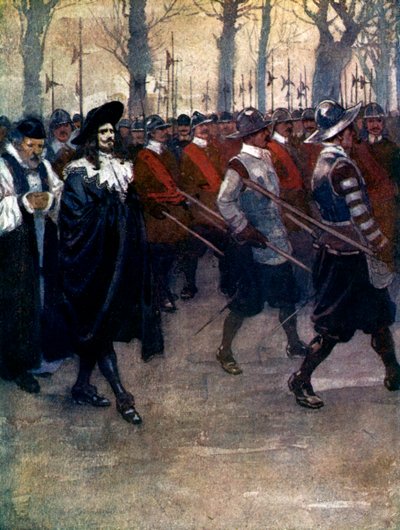 Charles le Roi marchant pour la dernière fois dans les rues de Londres, 1649, 1905 - A. S. Forrest