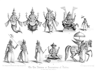 Les Dix Avatars ou Incarnations de Vishnu - A. Thom