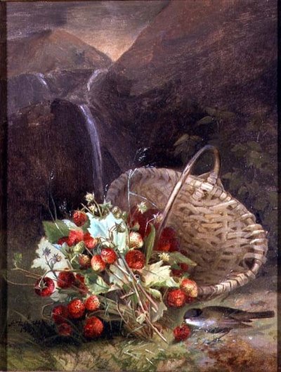 Bouquet de fraises des bois près d