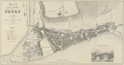 Plan de la ville de Vevey en 1726 - A. de Mandrot